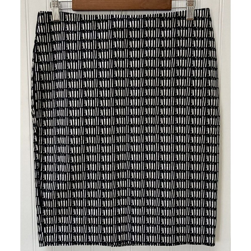Adrianna Papell Skirt Pencil Straight Black 6‎ US/38EU Geometric Corpcore Career